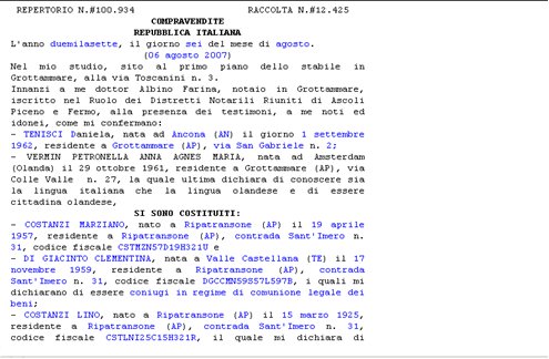 Testo senza specifiche