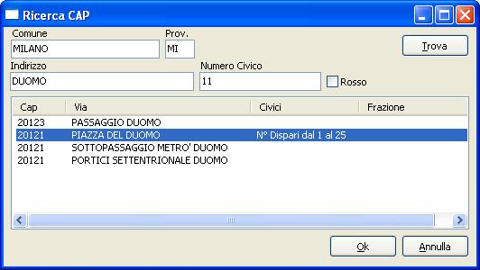 Normalizzazione dei Cap