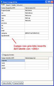 Import anagrafiche