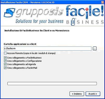 Opzioni installazione client